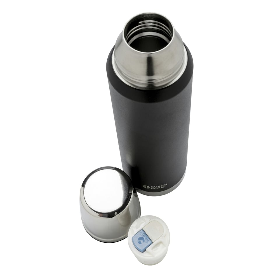image 1 of Swiss Peak Elite Copper Vacuum Insulation 1L Flask - Black - One Size
