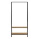 image 2 of Seaford Black Metal Clothes Rack with 2 Oak Shelves