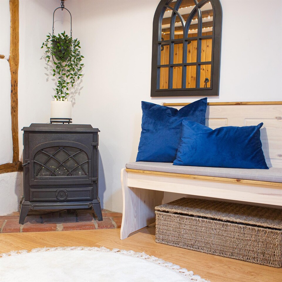 image 1 of Nicola Spring Rectangle Velvet Cushions - 60cm x 40cm - Blue - Pack of 2 | Blue | Blue