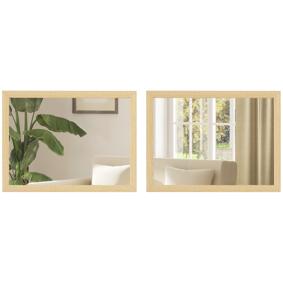 image 1 of HOMCOM 30 x 40 cm Wall Bathroom Mirror, Vanity Mirror, Set of 2