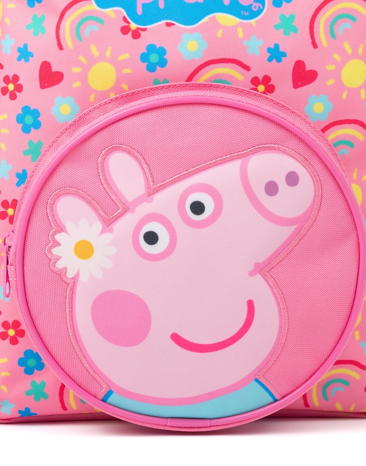 image 1 of Peppa Pig Girls Backpack Set | Kids 4 Piece Pink Rucksack Set with School Bag, Pencil Case, Lunch Bag & Water Bottle | Peppa & George Pig Complete Matching Accessory Bundle | Back to School Gifts | Pink | Pink