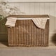 image 1 of Wicker Laundry Basket with Partition N/A