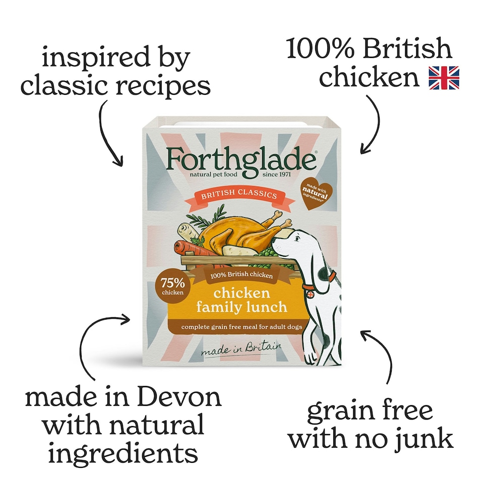 image 1 of British Classics Chicken Family Lunch Wet Dog Food (18x395g)