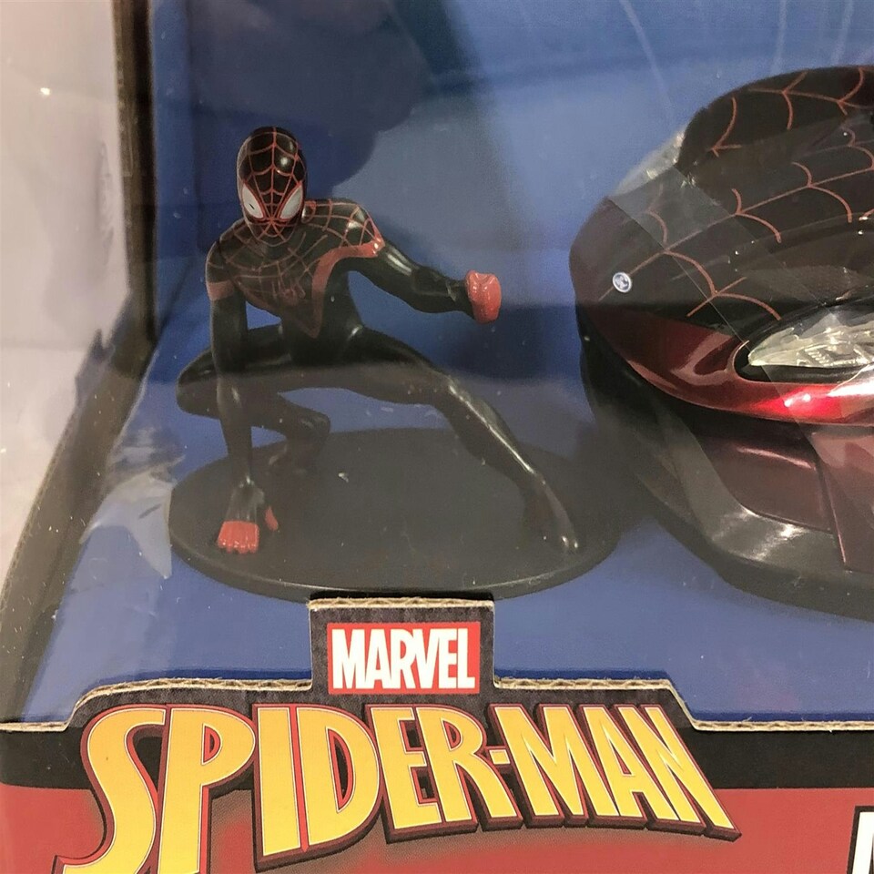image 1 of Spiderman Miles Morales 2017 Ford GT with Figure 1:24 Scale Jada 31190