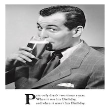 Funny Birthday Card For Him, Two Times, Birthday Card for Him, Drinking, Funny, Humour, Greetings Card, 124x176mm C3431