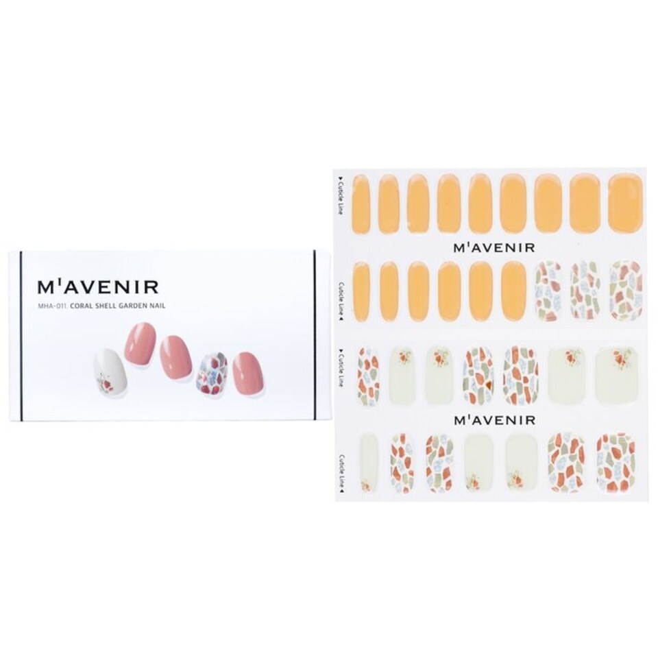 image 1 of Nail Sticker (orange) - # Coral Shell Garden Nail - 32pcs Orange
