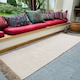 image 3 of Colva Rug Yarn in Natural Beige Ivory Stripes - Cotton - L90 x W150 Brown