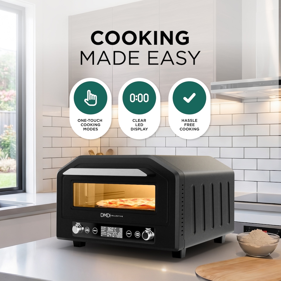 image 1 of 17L Electric Pizza Oven & Air Fryer, 400°C, Fits 12" Pizza