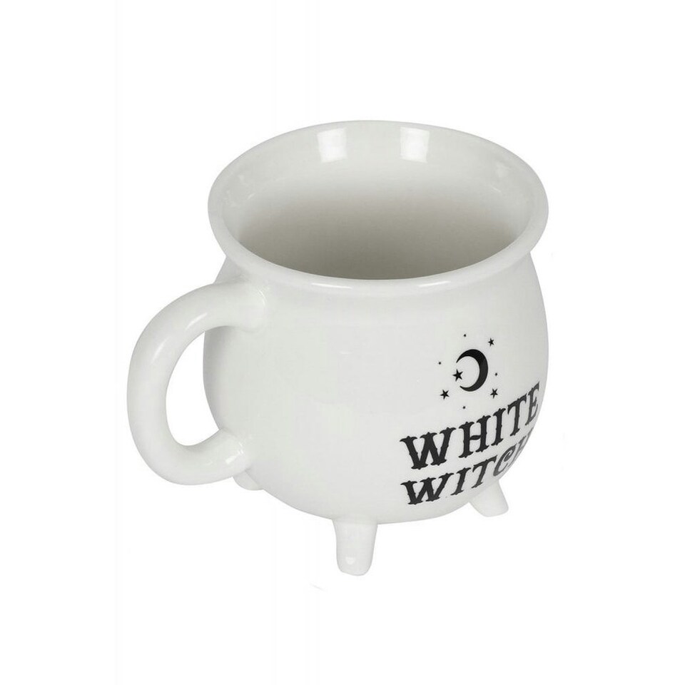 image 1 of Something Different White Witch Cauldron Mug - White/Black - One Size