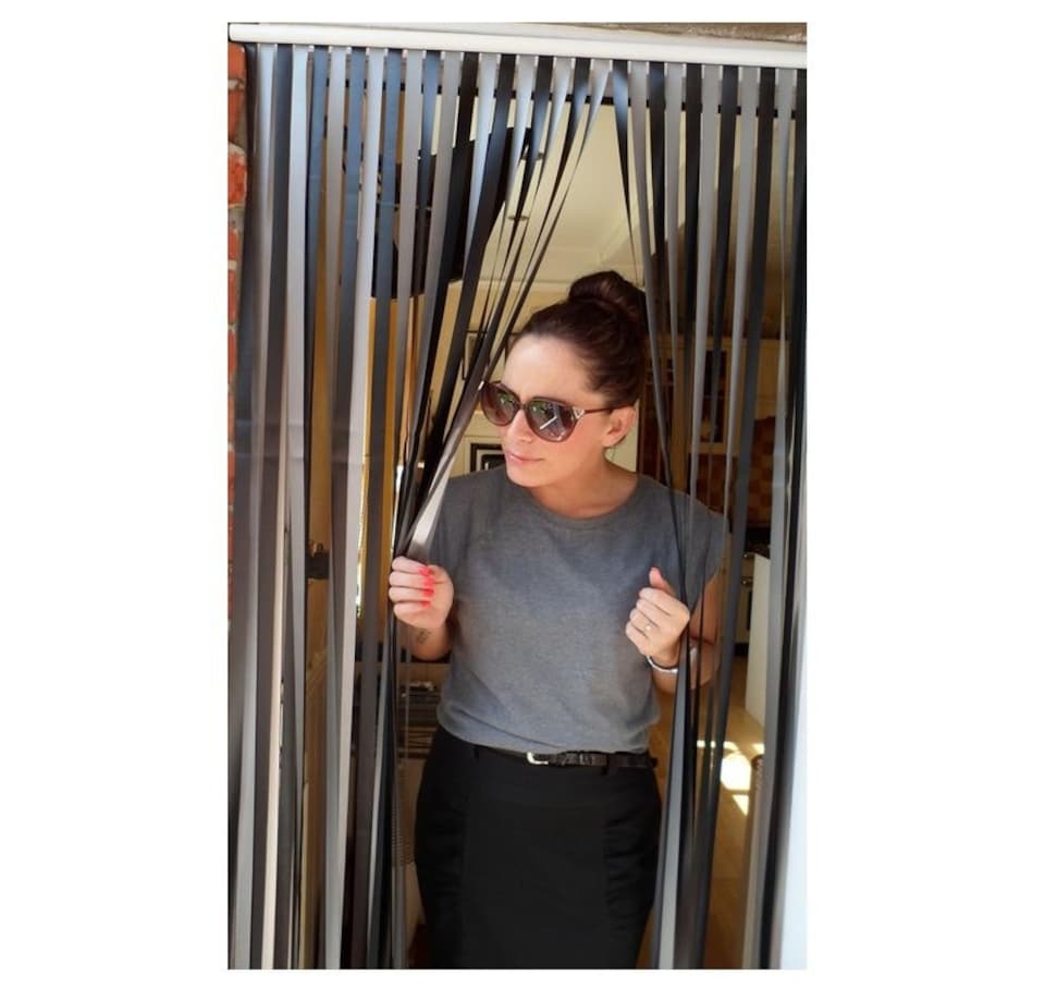 image 1 of Heavy Duty Bug Blind,Fly Blind,Strip Blind, Door Blind-STRIP BLIND - BLACK & SILVER (80cm wide-UK Standard door size) | Black | Silver