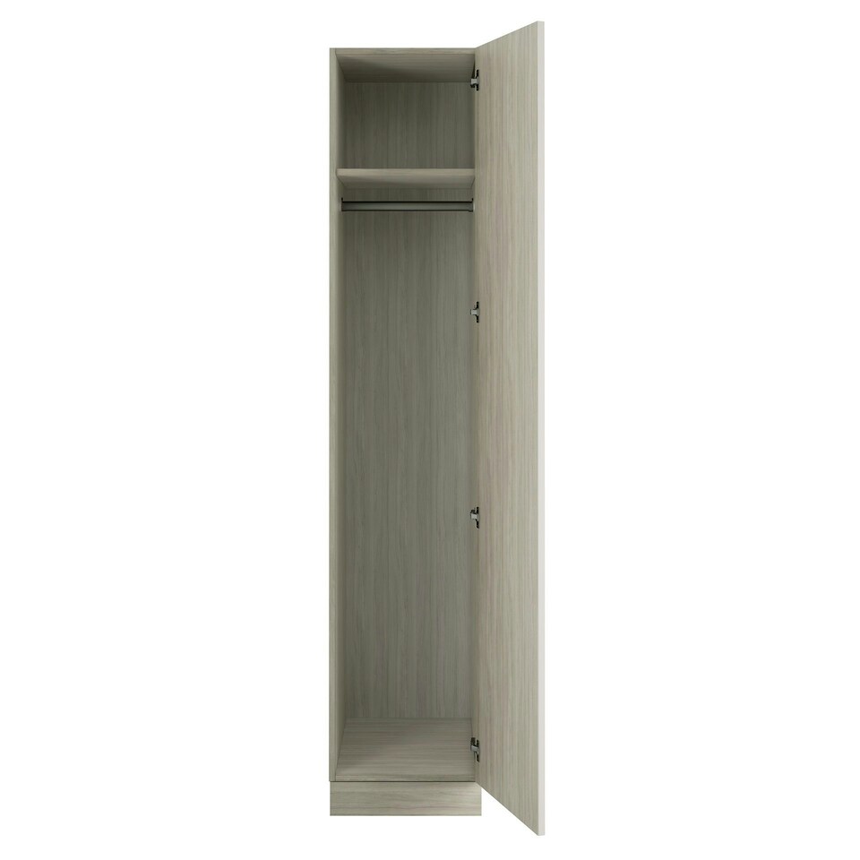 image 1 of Classic Square Panel Taupe Grey Single Wardrobe with Single Rail Grey
