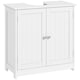 image 1 of kleankin Under Sink Bathroom Cabinet, Freestanding Under Sink Cabinet with 2 Doors and Adjustable Shelf for Basin without or with Pedestal, White | White | White