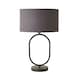 image 7 of ValueLights Antonia Charcoal Fabric Drum Lamp Shade Matte Black Oval Table Lamp | Black