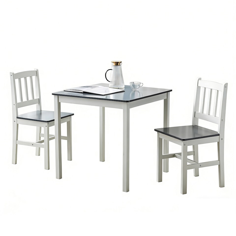 image 1 of Solid Wooden Kitchen Dining Table and 2 Chairs