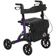 image 1 of HOMCOM Folding Rollator Walker with Seat, Backrest, Bag, 4 Wheels, Purple