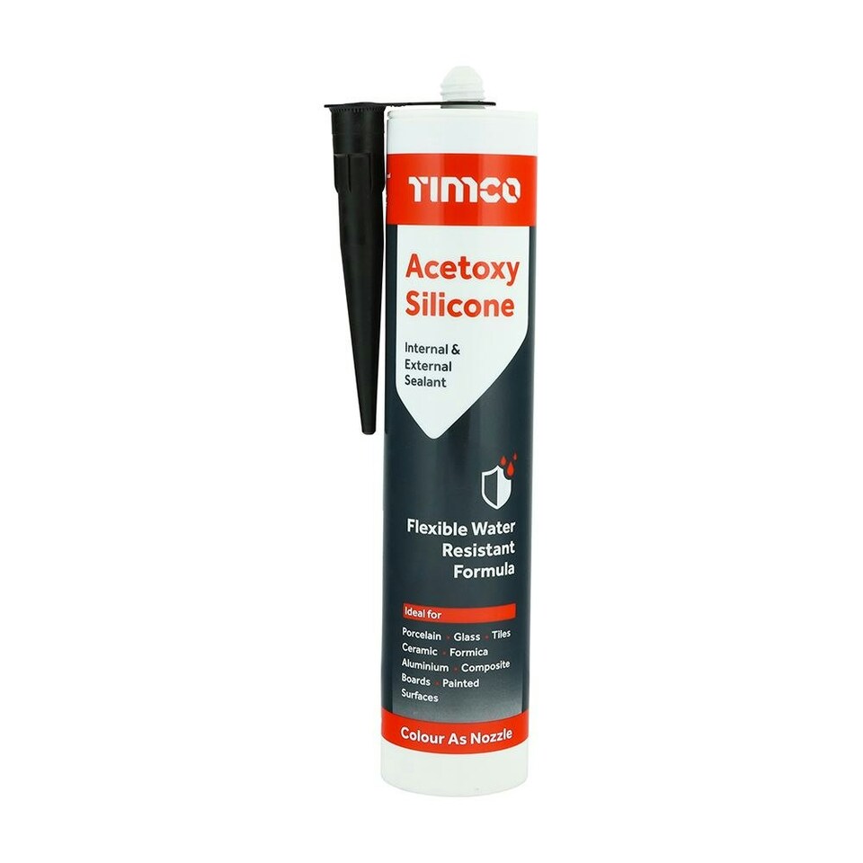 Timco - Acetoxy Silicone – Black (Size 300ml - 1 Each)