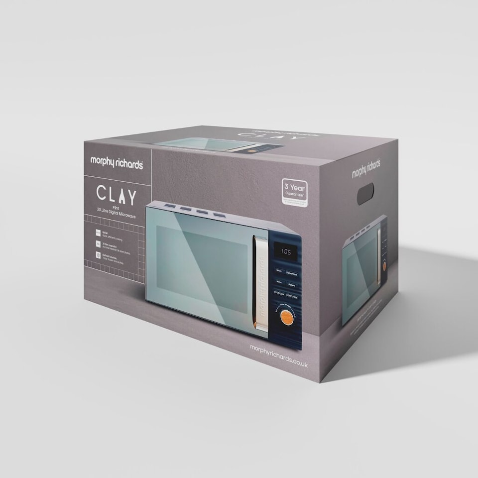 image 1 of Morphy Richards Clay Microwave Grey Flint