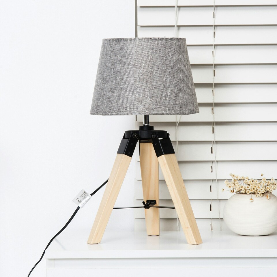 image 1 of HOMCOM Tripod Table Lamp Living Room Night Lighting Bedside Desk Decor