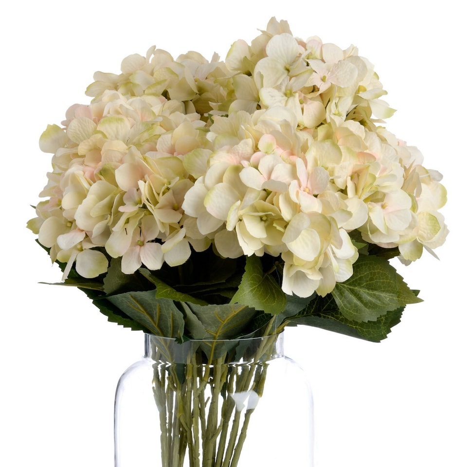 Hill Interiors Faux Hydrangea Bouquet - Cream/Green - One Size