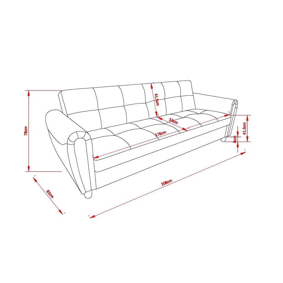 image 1 of Harper 3 Seater PU Leather Click Clack Sofa Bed with Hidden Storage - Grey | Grey | Slate Grey | 1