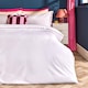 image 1 of OHS Scallop Edge Bedding Set Microfibre Duvet Cover with Pillowcase | White | White/Hot Pink | King