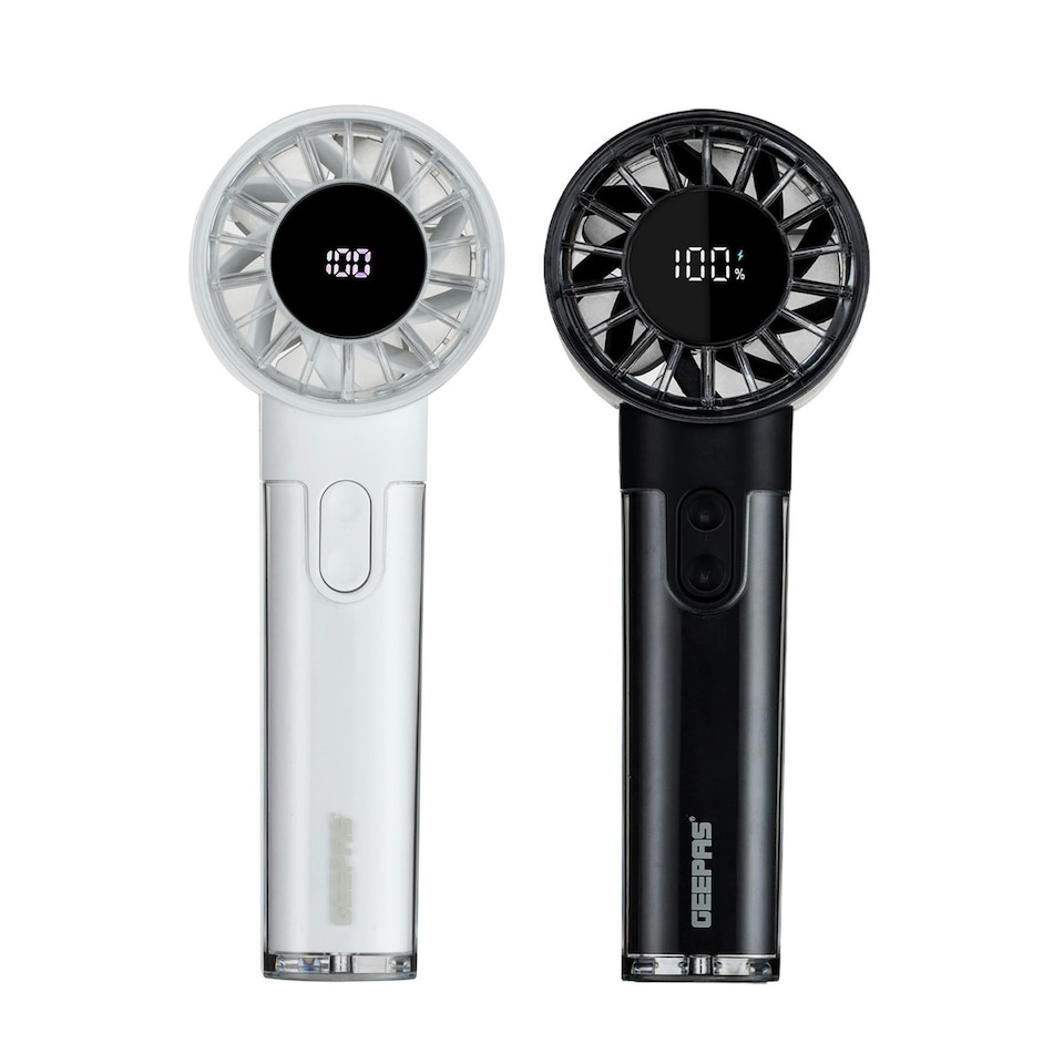 GEEPAS Handheld Fan, Pack of 2(Black & White)