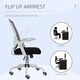 image 6 of Vinsetto Mesh Swivel Office Chair w/ Lumbar Support, Black and White