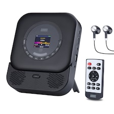 Rechargeable Portable, Desk Stand & Wall Mountable CD Player & Bluetooth Speaker, AUX In & Out, USB MP3 Player, Remote Control & Earphones Included August SE15B