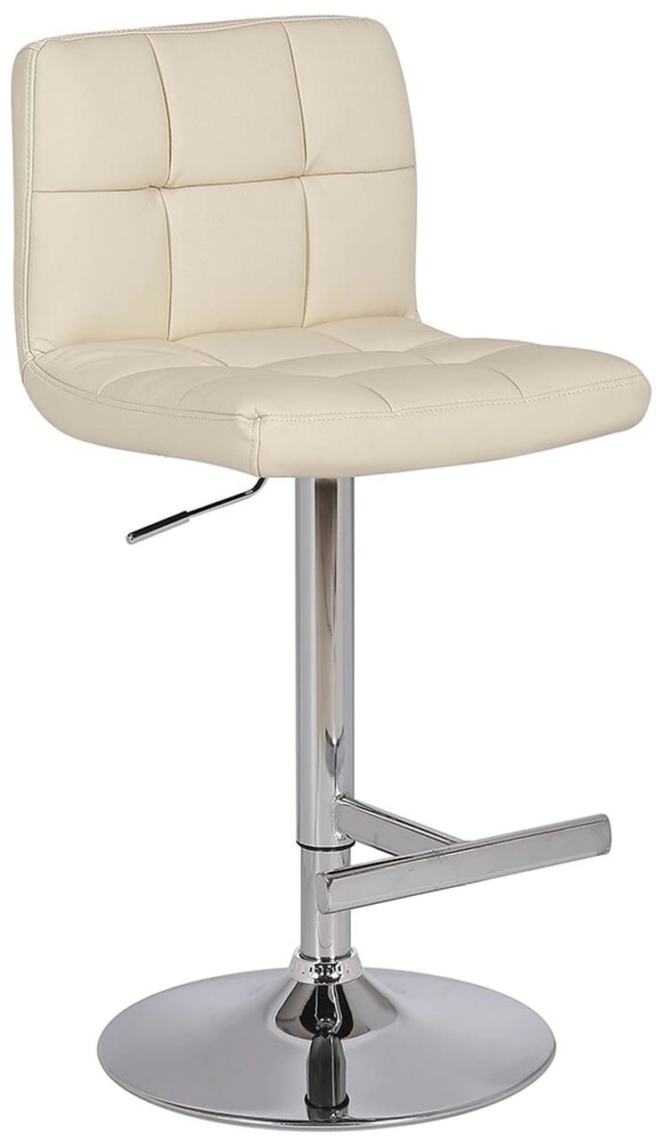 Cuborn Cream Bar Stool Faux Leather White Cream