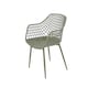 image 2 of Rimini Lattice Bistro Table and 2 Armchair Set - Plastic/Metal - L60 x W60 x H84 cm - Moss Green - Partially Assembled
