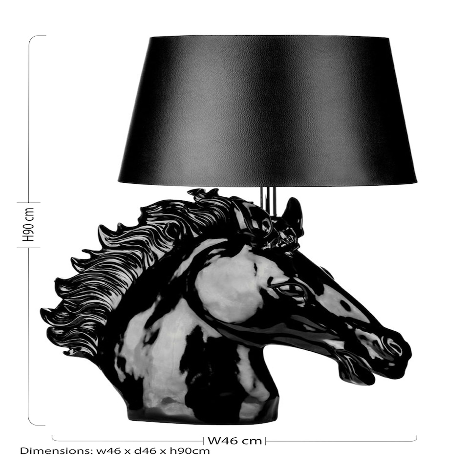 image 1 of Interiors by Premier Caballo Black Polyresin Table Lamp