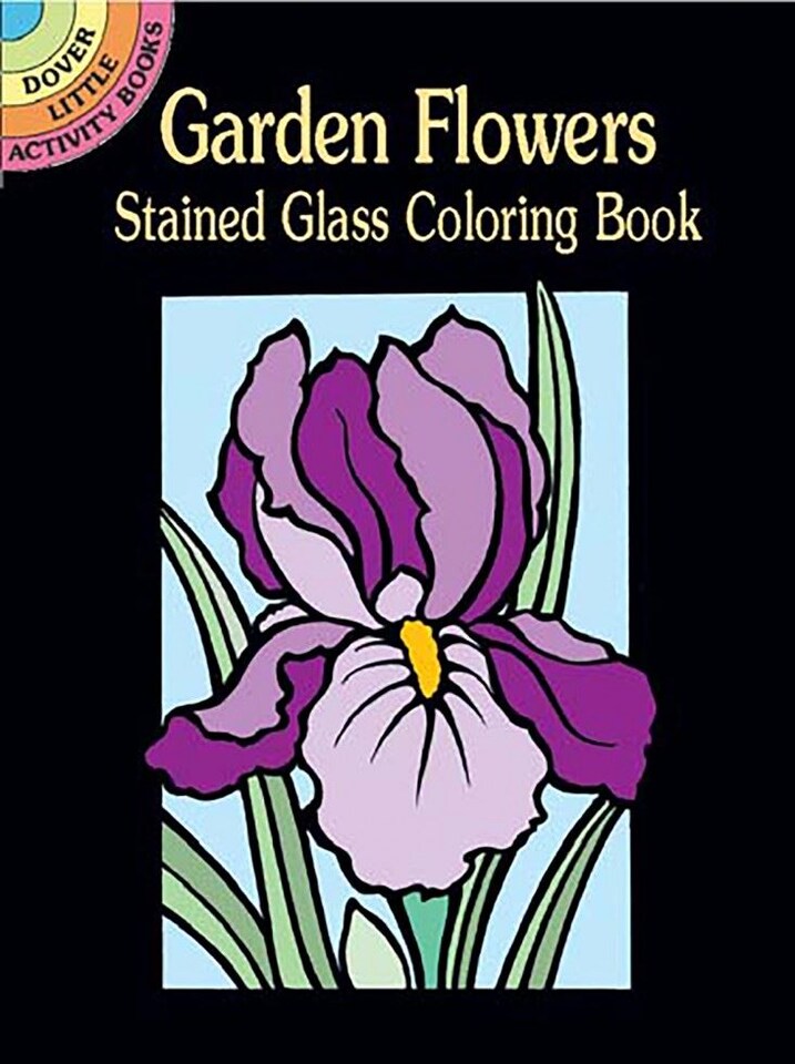 Mini Garden Flowers Stained Glass Coloring Book by Marty Noble  - Little Activity Books