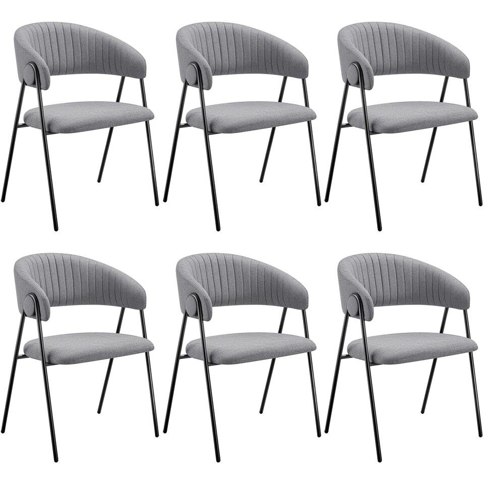 image 1 of Dining Chair Bedano - woven fabric, padded, 150 kg load capacity | Grey | grey | 6