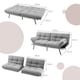 image 2 of COSTWAY 2 Seat Memory Foam Sleeper Couch Convertible Loveseat Sofa Bed Grey