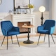 image 2 of Yaheetech Set of 2 Upholstered Dining Chairs with Velvet Fabric Blue