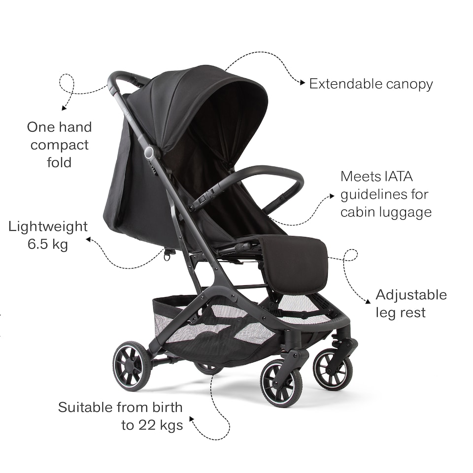 image 1 of Red Kite Push Me Explor Ultra Compact Fold Stroller - Black