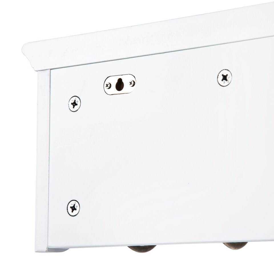 image 1 of Elegant Brands Richmond Wall-Mounted Coat Rack with 7 Hooks and Shelf White | M