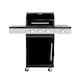 image 1 of 3 + 1 Burner Gas BBQ Grill with Built-in Thermometer, Folding Shelves & Warming Rack