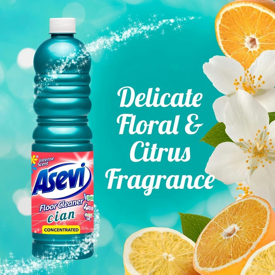 image 1 of Asevi Concentrated Hard Floor Cleaner Liquid Dirt Remover Cian 1L