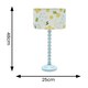 image 3 of ValueLights Bobbles Powder Blue Bobbin Table Lamp with Bumble Bee Shade