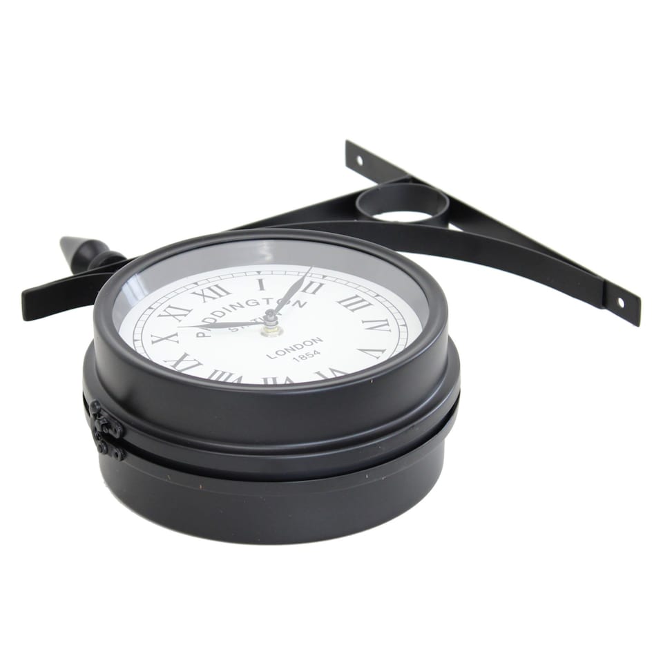 image 1 of Double Sided Paddington Station Outdoor Garden Wall Clock