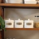 image 2 of White Coffee, Tea, And Sugar Canister Set - 17 cm (H) x 13 cm (Dia)