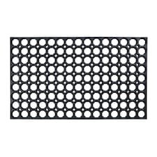 Nicoman Rubber Ring Scraper Doormat 75x45cm | Black | 75x45cm