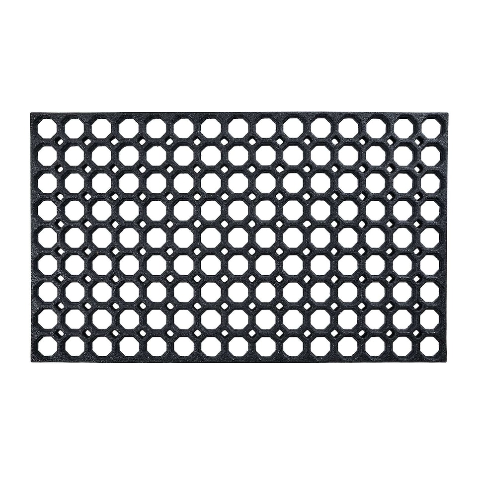 image 1 of Nicoman Rubber Ring Scraper Doormat 75x45cm | Black | 75x45cm