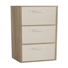 3-Tier Cube Shelving Unit with Inserts | Brown | Oak & Cream | 1