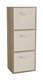 image 1 of 3-Tier Cube Shelving Unit with Inserts | Brown | Oak & Cream | 1