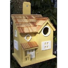 Nestling Cottage Birdhouse - Yellow Yellow | One Size