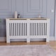 image 5 of Vida Designs Arlington Radiator Cover Painted MDF Slatted Cabinet, White, 152cm