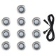 image 4 of ValueLights Decking Lights 10 Pack Silver Outdoor Decking Light With Extension Blue 40mm Chrome