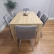 image 2 of Dining Table and 6 Chairs With Bench Oak Effect Wood 6 Grey Velvet Chairs Dining Room